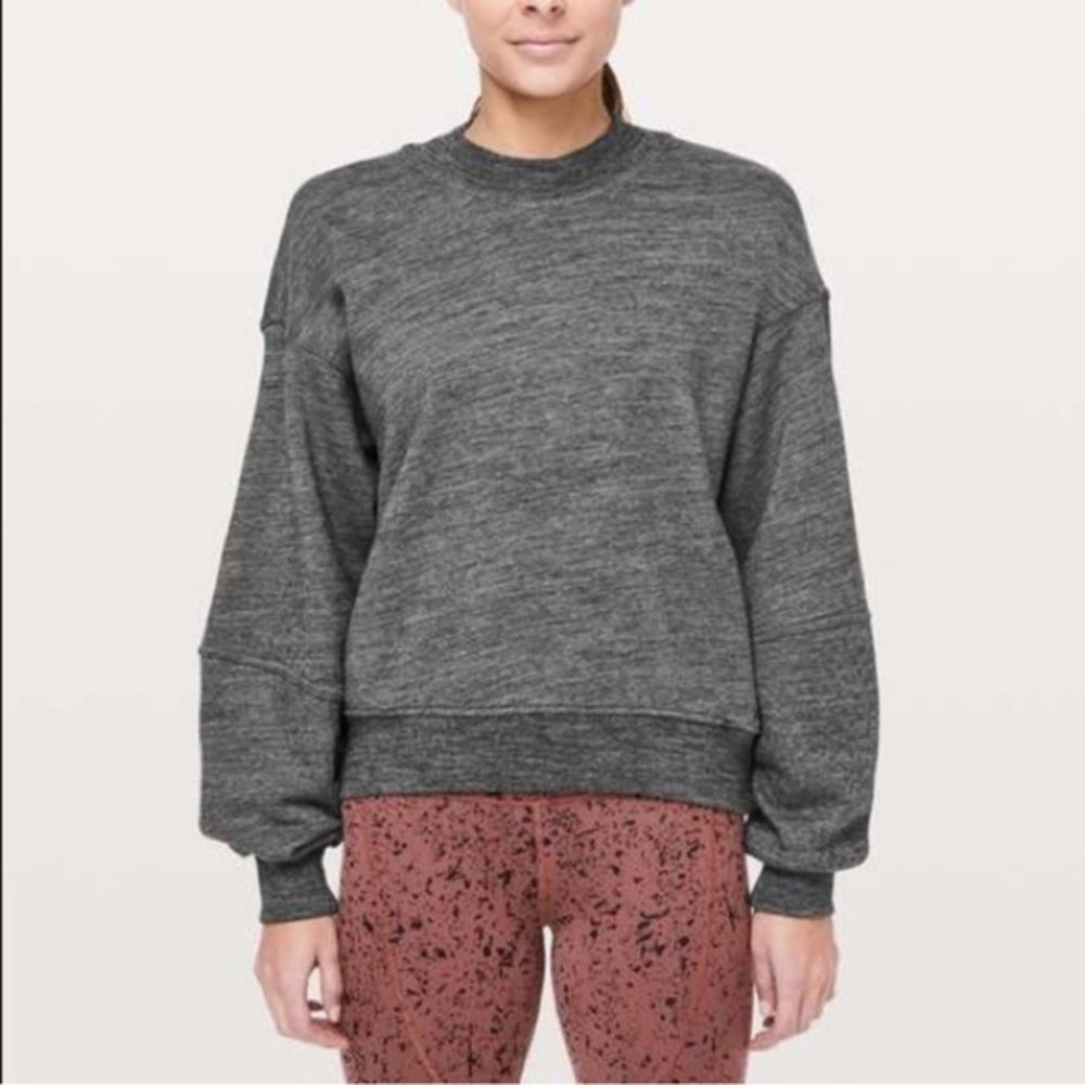 Lululemon To The Beat Sweatshirt X SoulCycle Heathered Core Dark Grey 2